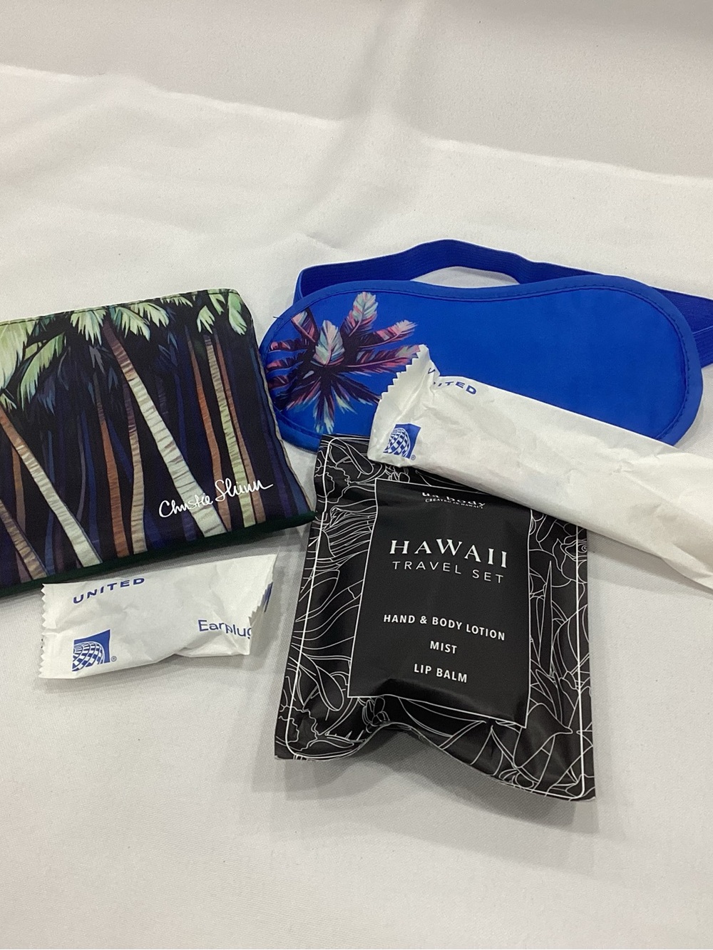 United Blue Travel Eye Mask with Tropical Print